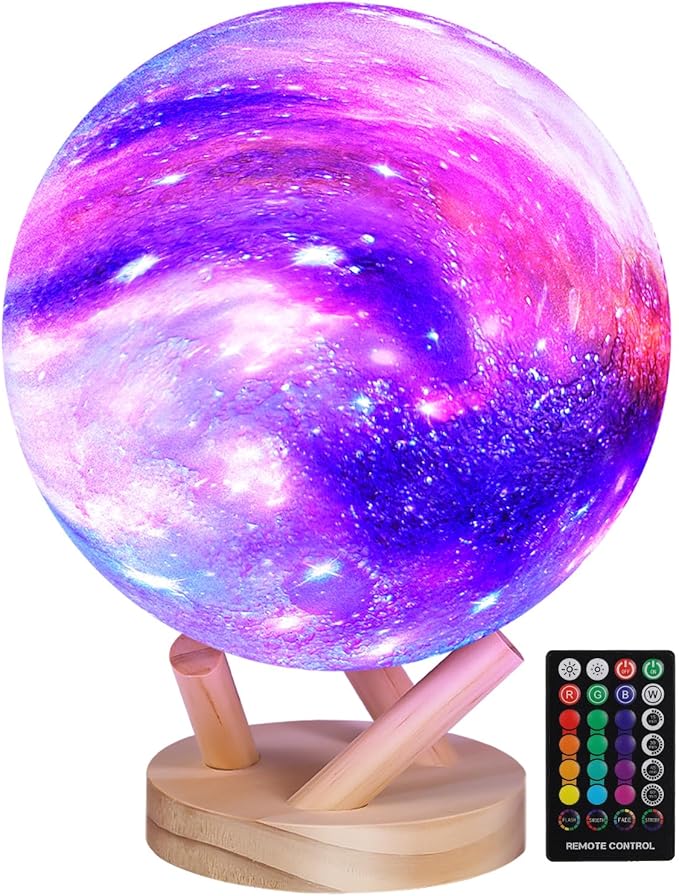 Moon Lamp Galaxy Lamp 6 inch 16 Colors LED 3D Moon Light, Remote & Touch Control Lava Lamp Moon Night Light Gifts for Girls Boys Kids Women Birthday - Bloomnest