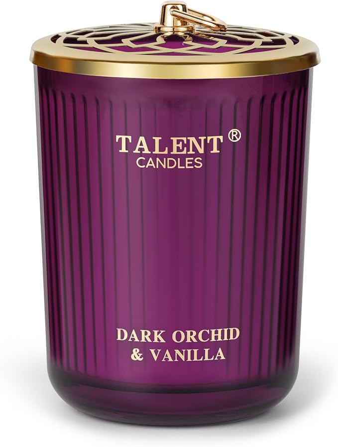 Jar Candles for Home Scented, Aromatherapy Candles Gifts for Women & Men, Natural Soy Candle, 8.4oz Traditional Style, Dark Orchid & Vanilla - Bloomnest