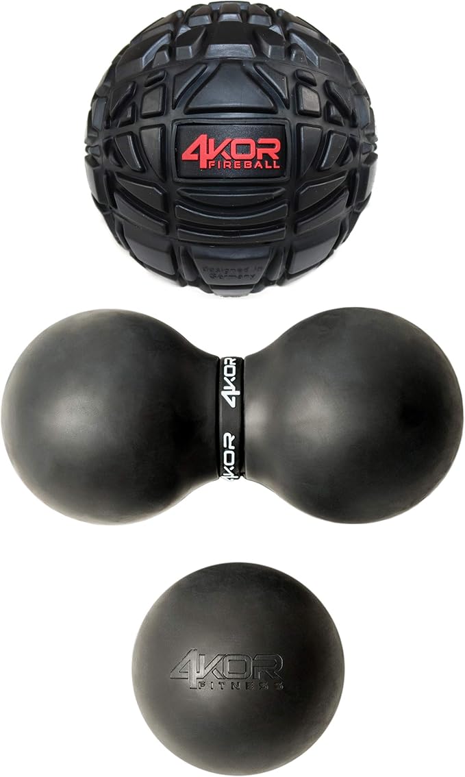 4KOR Massage Balls for Trigger Point Therapy - Myofascial Release Ball - Muscle Relief for Back, Neck, Shoulder, Foot Pain - Fitness Massage Balls for Mobility - Deep Tissue Release Ball - Bloomnest