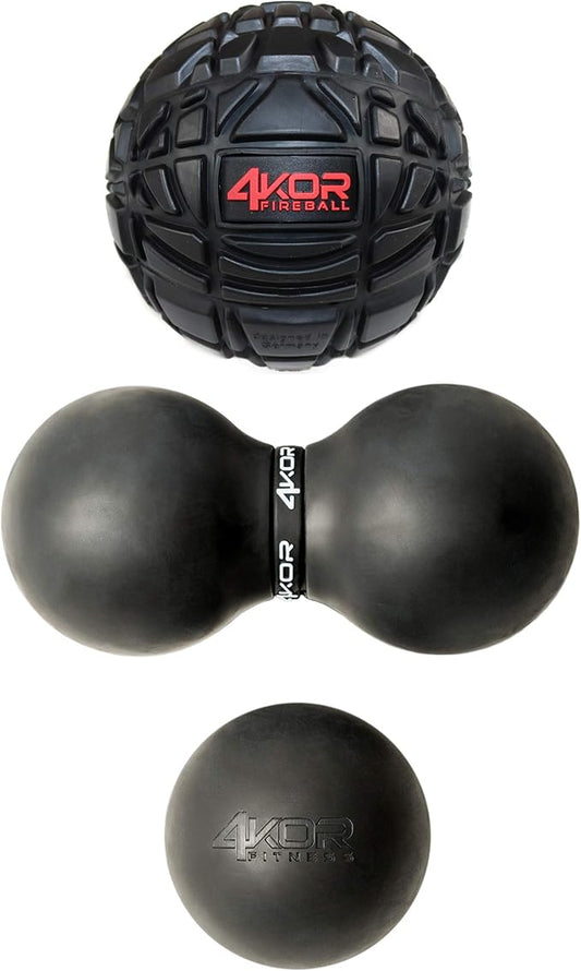 4KOR Massage Balls for Trigger Point Therapy - Myofascial Release Ball - Muscle Relief for Back, Neck, Shoulder, Foot Pain - Fitness Massage Balls for Mobility - Deep Tissue Release Ball - Bloomnest
