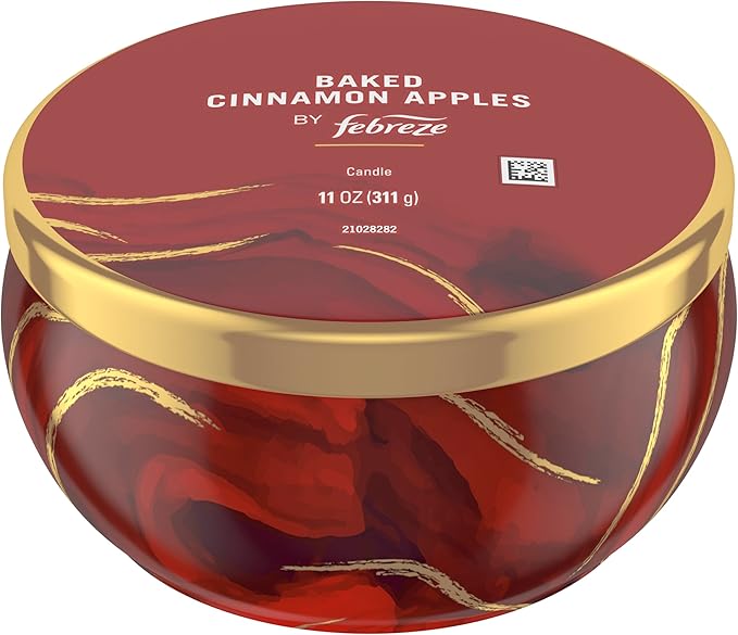 Febreze Scented Candle, Baked Cinnamon Apples Scent, 11 oz 4 Wick Candle, Single Pack - Bloomnest