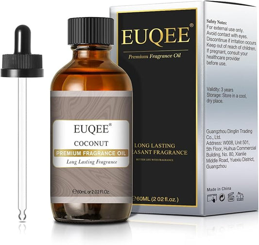 EUQEE Coconut Fragrance Oil, Premium Essential Oil Scented Oil with Glass Dropper for Aromatherapy, Soap Candle Making - 2.02 Fl oz/ 60ml - Bloomnest