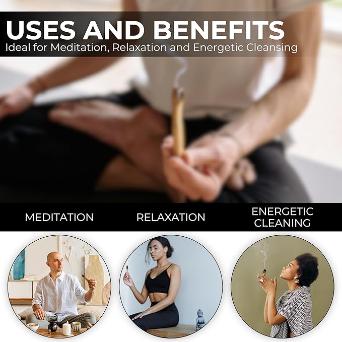 5 Palo Santo Sticks - Palo Santo Holder - Palo Santo Burner - PaloSanto Sticks with Holder - Palosanto Stick - Meditation Accessories ENERGIZEDAURA