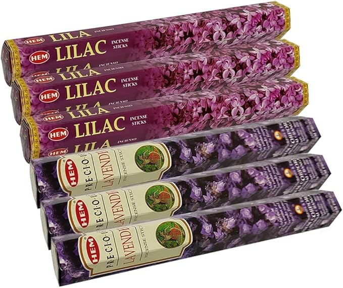 Lilac & Lavender Incense Sticks & Holder Bundle Variety Pack from Hem Trumiri Insense Insence