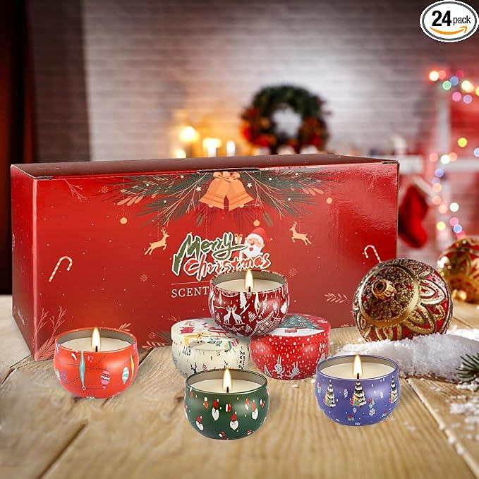 Christmas Candle Advent Calendar 2025 24 Days ScentedTumbler Candle Countdown to Xmas Natural Soy Wax,Christmas Gifts for Adult Women and Men Season & HolidayGifting - Bloomnest