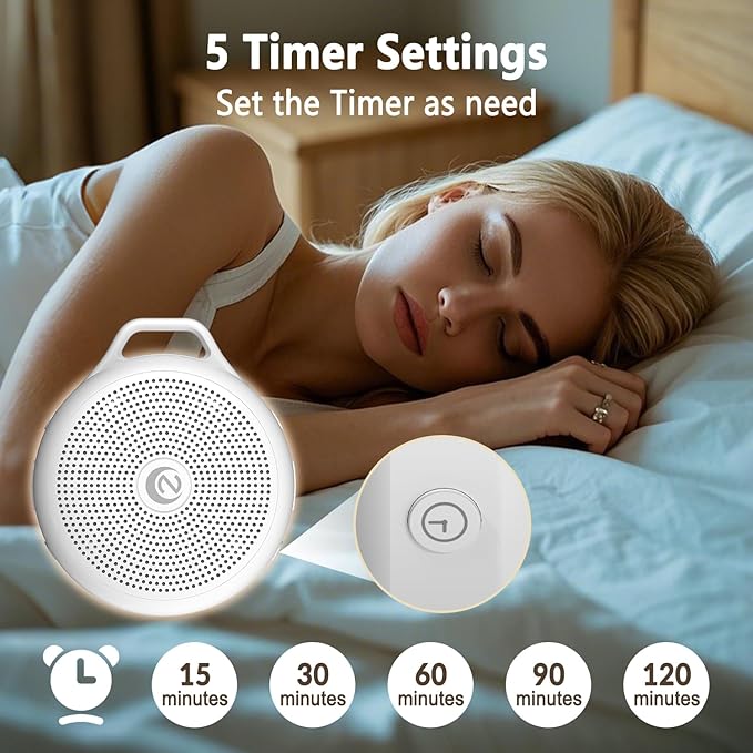 Portable White Noise Sleep Sound Machine for Home and Travel. Perfect for Your Sleeping Baby with a dimmable Night Light and Long Battery Life. Baby Essential Adult/Child Lock Feature - Bloomnest