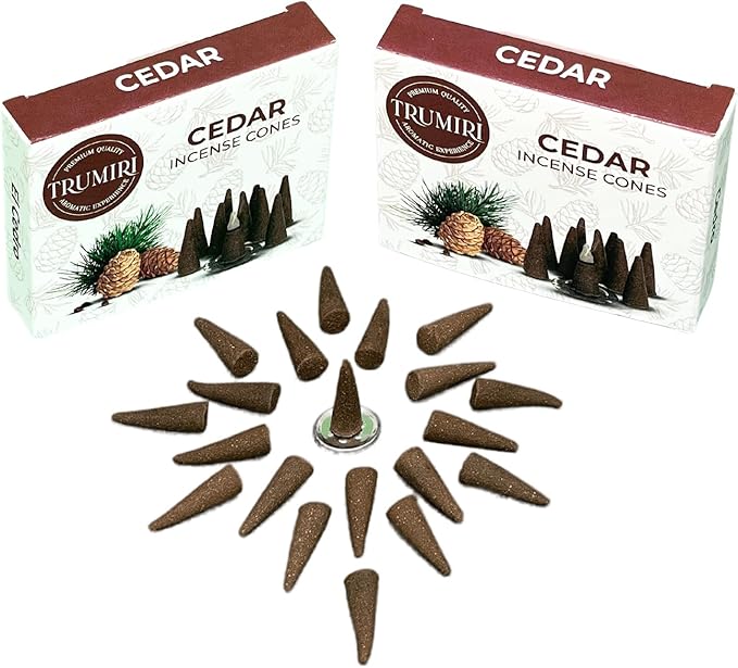 Cedar Incense Cones - Total 60 Cone Incense - Six Packs of 10 Insence Cones - Incense Cones Scented - Cone Incense Scents - Insense Cones - Inscent Cones TRUMIRI