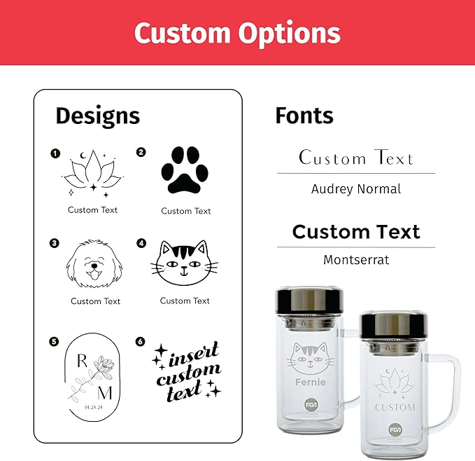 Custom 13oz/380ml Glass Infuser Tea Tumbler w/Handle, Durable Double-Walled Borosilicate Glass for Loose Leaf Tea & Coffee,304 Stainless Steel Lid & Strainer,Heat Resistant & Leak-Proof - Bloomnest