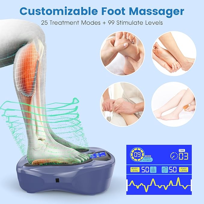 Creliver EMS Foot Stimulator Pro, EMS Foot Massager for Neuropathy with Ergonomic Sole, Neuropathy Pain Relief for Feet Circulation, Leg & Feet Massager with 8 Gel Pads, Tens Unit Muscle Stimulator - Bloomnest