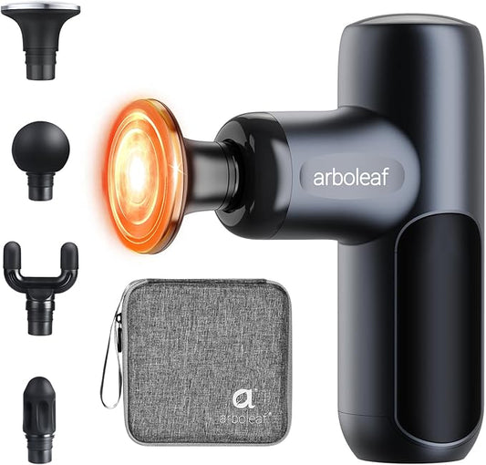 arboleaf Mini Massage Gun with Heat, Percussion Muscle Massager for Pain Relief, Portable & Quiet, Handleld Small Massager Heated, Travel Size with Case, Gift for Men & Women - Bloomnest