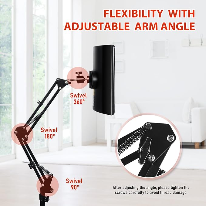 Red Light Therapy for Body, Adjustable Infrared Light Therapy Lamp with Stand - 660nm Red Light and 850nm Near Infrared Light Lamp Device for Facial and Body Skincare Doinart