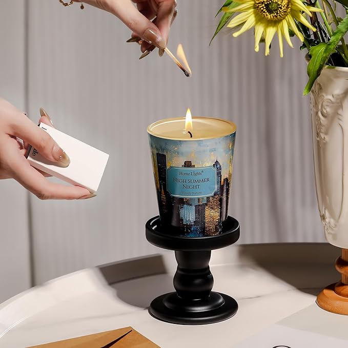 HomeLights High Summer Night Scented Candles | 6.7oz Soy Candles Industrial Chic Large Candle Jars | Ideal Candle Gifts for Events, Home Decor Stress, Relief & Relaxation - Bloomnest