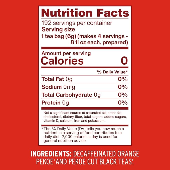 Luzianne Decaffeinated Iced Tea Bags, Family Size, 48ct Box (Pack of 6) - Bloomnest