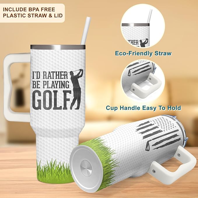 Golf Gifts For Men, Golf Gift For Fathers Day, Birthday, Best Present Ideas From Son, Daughter And Kids, Cool Gifts For Women, Christmas Gift for Golfers Men, Dad, Golfers Tumbler 40oz With Handle - Bloomnest