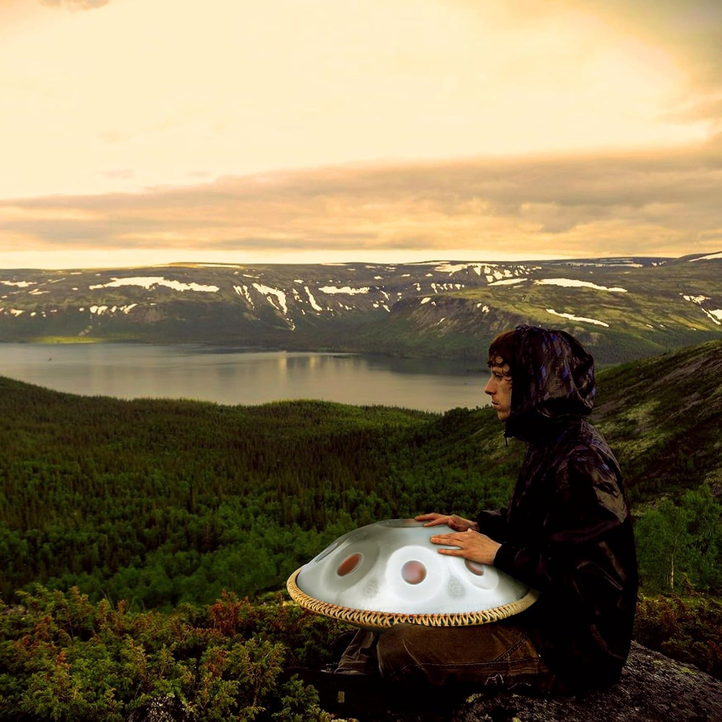 Handpan Drum,22inch 10 Sounds D Minor Silver Print 432hz Handpan,Adult's Steel Hand Pan Instrument,Sounds Clean Clear Ethereal