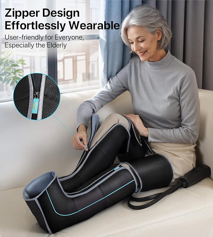 ALLJOY Leg Massager for Circulation and Pain Relief FSA, Sequential Compression Boots for Leg Recovery, Leg Massager with Heat and Compression, FSA/HSA Eligible, Gifts for Men Women