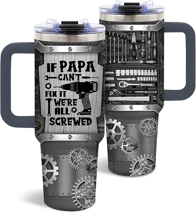 DUUV Mechanic Gifts for Men Dad, Mechanic Dad Tumbler 40 Oz, Christmas Thanksgiving Birthday Gifts for Daddy Fathers Grandfathers DIY Enthusiasts, Funny Papa Mug, 1PCS - Bloomnest