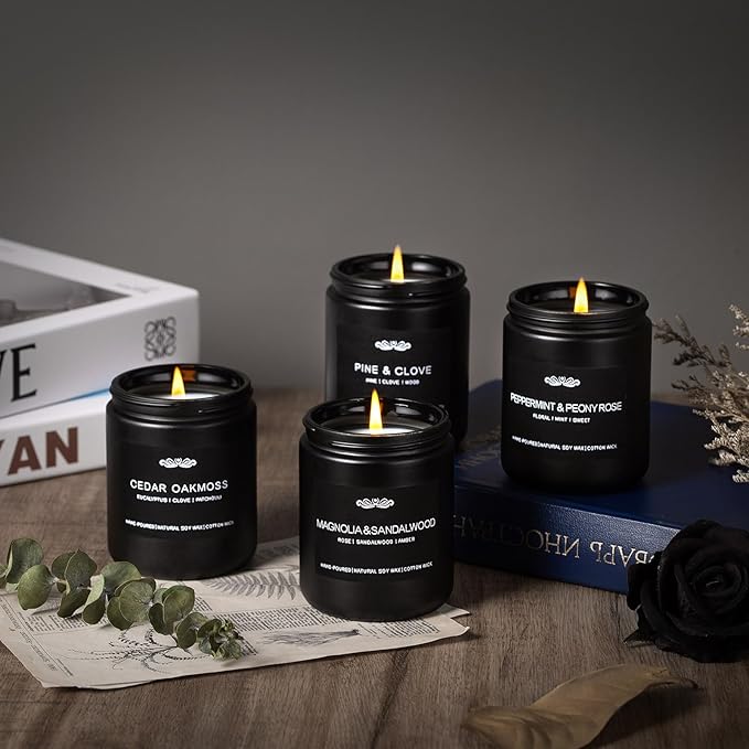 6 Pack Candles for Home Scented Aromatherapy Candles Gifts Set for Men, Men Candle Set, 42 oz 300 Hour Long Lasting Candles, Gifts for Mens, Birthday, Christmas, Anniversary Present - Bloomnest