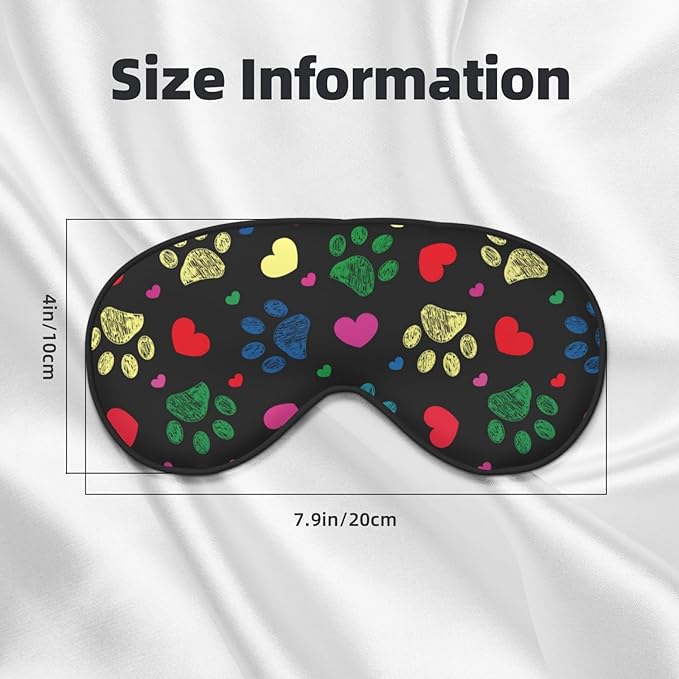 Sleep Eye Mask Colorful Hearts Animal Paw Sleep Mask for Women Men Comfortable Eye Mask with Adjustable Strap Soft Eye Cover Blindfold for Travel Yoga Nap Shift Work - Bloomnest