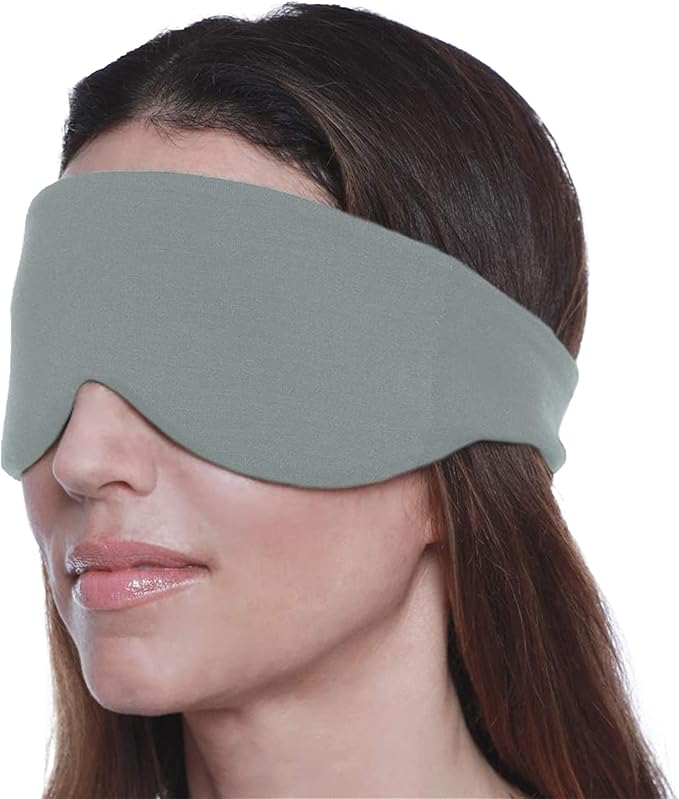 Happyluxe Escape Sleep Mask - Buttery Soft Airplane Eye Mask for Sleeping or Napping in Bed. Machine Washable. - Sage Green, Made in USA - Bloomnest