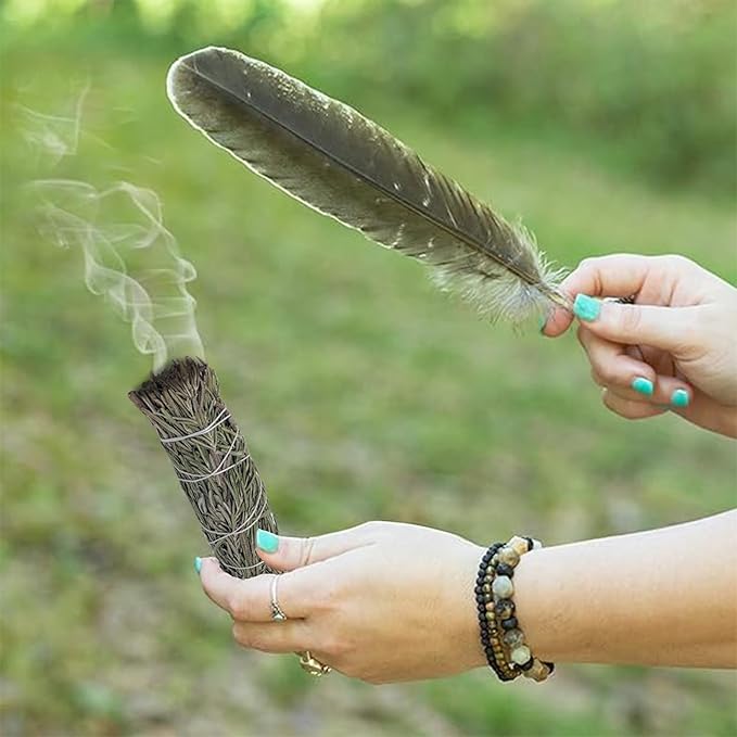 Ancient VEDA Organic Smudge Kit – Rosemary, Palo Santo, Sweetgrass, Abalone Shell, Feather & Smudge Guide | Smudging Kit for Home Energy Cleansing, Meditation, Healing (Healer's Kit, Rosemary Sage) AncientVeda