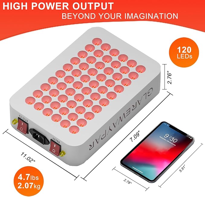 LED Red Light Therapy for Body Infrared Light Therapy Red Light Panel Red Light Therapy Device Red Light Therapy for Face, White REDLIGHTTHERAPY