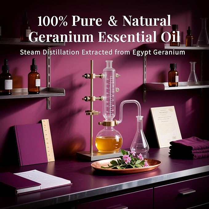 SU JUABA Geranium Essential Oil 4 Oz, 100% Pure & Natural Aromatherapy Oil for Diffuser, Skin Care, Hair & Massage - 118ML Bloomnest
