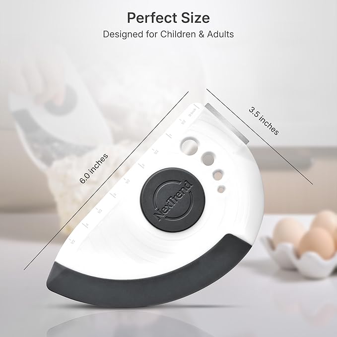 Nextrend BakerScraper – 5-in-1 Flexible Bowl Scraper, Bench Scraper and Dough Scraper with Stainless Steel Edge, Ruler & Herb Stripper – BPA Free, Dishwasher Safe - Gray - Bloomnest