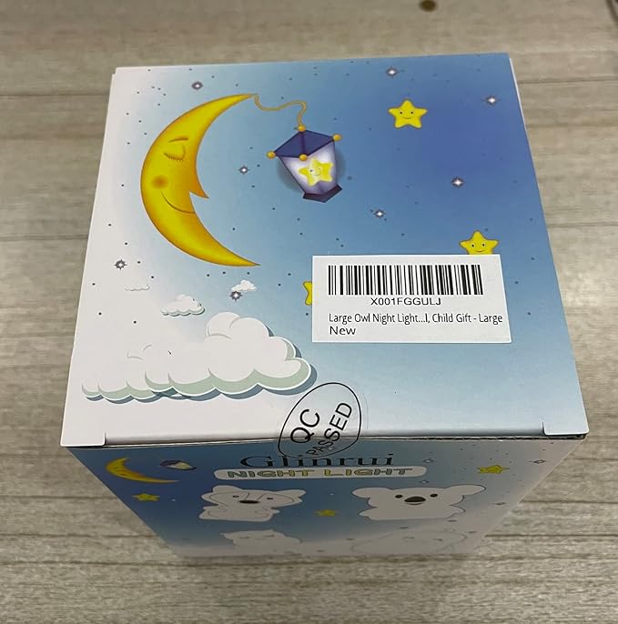 Large Owl Night Lights for Kids LED Nursery Lamp Children's Room Moon Bedside Lamp, Changeable Brightness & Color Child Table Night-Light, Lighting for Travel and Camping Child Gift - Large - Bloomnest