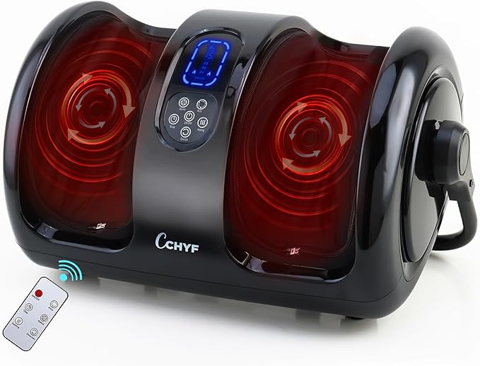 Shiatsu Foot Massager with Heat,Foot Massager for Plantar Fasciitis,Pain Relief and Heat Therapy,Massage Foot/Calf with Deep Kneading,Christmas Gift for Women and Men(Black) - Bloomnest