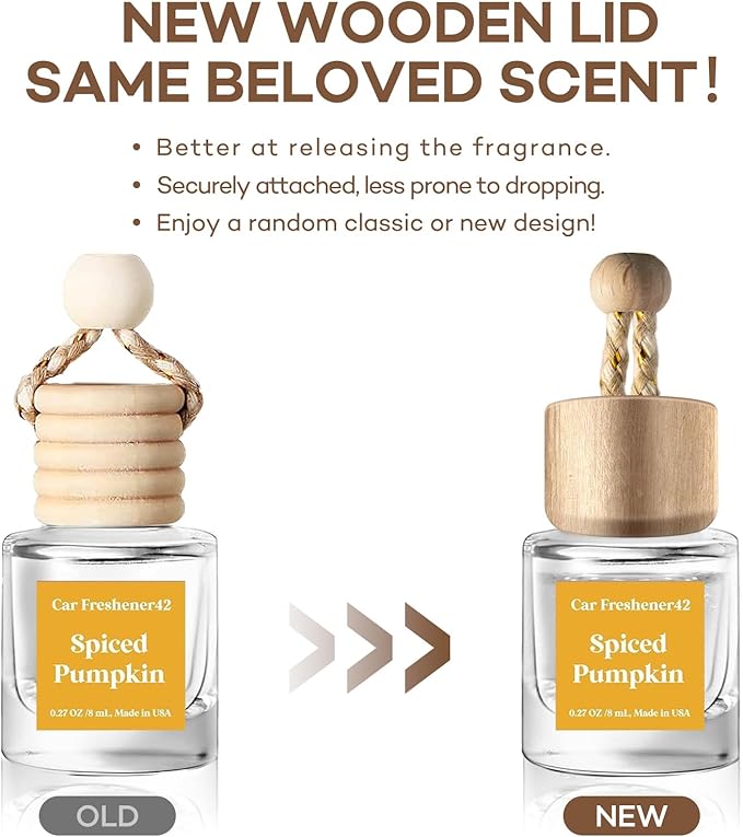 C Classy Car Air Freshener Hanging 2 Pack, Spiced Pumpkin Essential Oil Diffuser for Cars, Cute Car Accessories, Long-Lasting Fragrance, C ar Air Fresheners for Women & Men Gift, Made in USA - Bloomnest