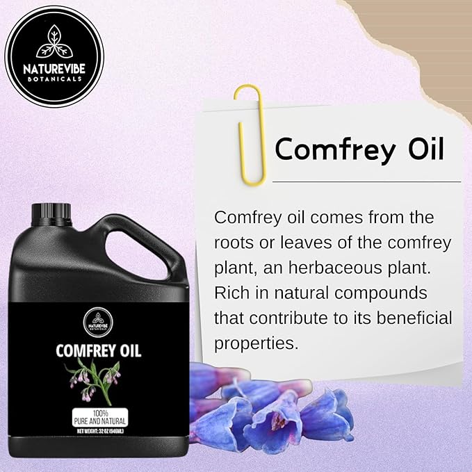 Naturevibe Botanicals Comfrey Oil 32 Ounces | 100% Pure and Natural | Great for Skin Care and Hair Care - Bloomnest