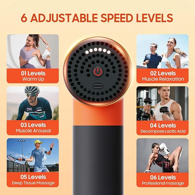 Massage Gun with 9 Heads & Storage Case – Deep Tissue Massage Gun – Quiet Portable Massage Guns for Muscle Relaxation, - Bloomnest