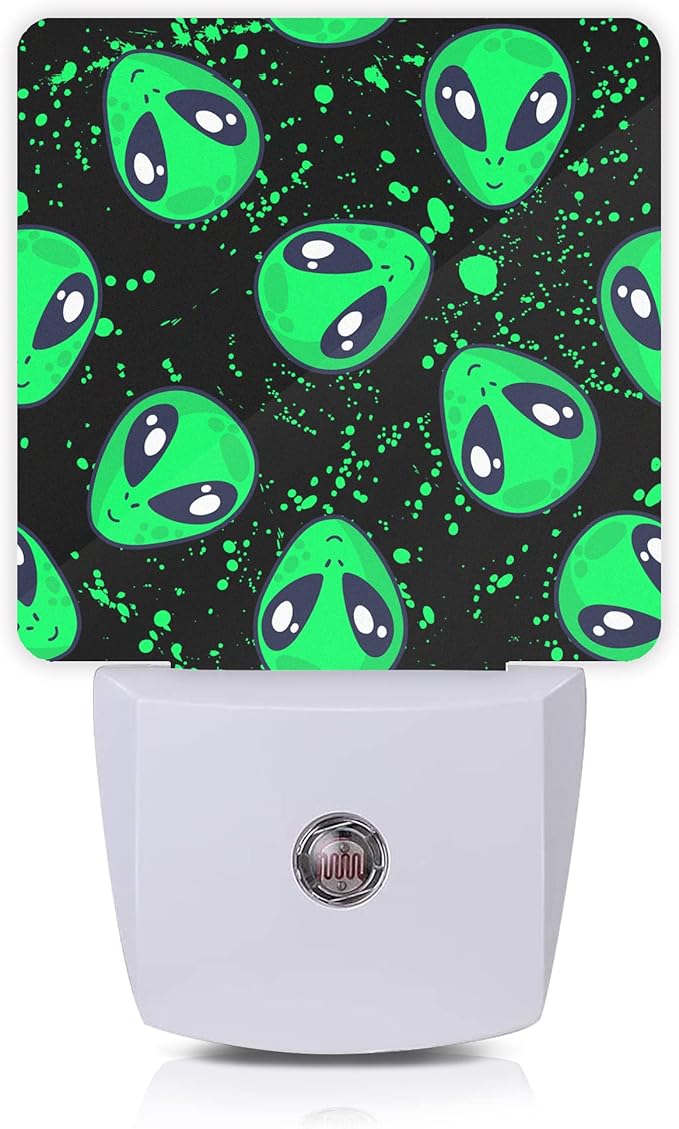 Alien Night Light,Green Aliens Plug-in Night Lights with Dusk-to-Dawn Sensor for Bedroom, Bathroom and Living Room 0.5W Sleep Friendly lamp for Women/Girls/Boys Gift