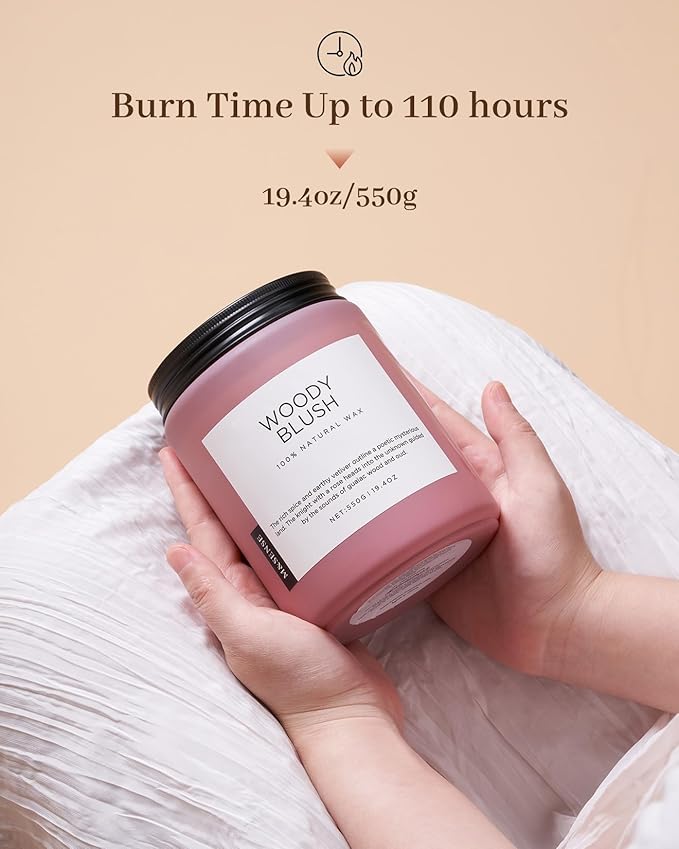 M&SENSE Rose Oud Wood Soy Candles 2 Wick, Large Scented Candles 19.4oz 110 Hour Long Lasting Burn Non Toxic Natural Luxury Aromatherapy Gifts for Women & Relaxing Spa Yoga - Bloomnest
