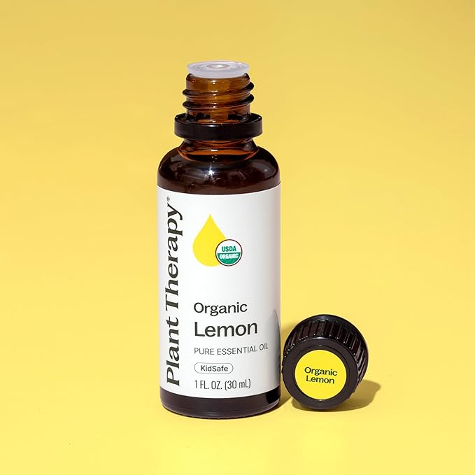 Plant Therapy Organic Lemon Essential Oil 100% Pure, USDA Certified Organic, Undiluted, Natural Aromatherapy, Therapeutic Grade 30 mL (1 oz) - Bloomnest