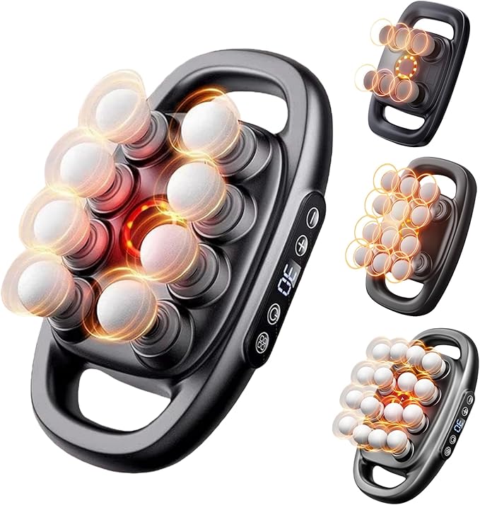8-Head Massage Gun Set with 30 Levels & 3 Modes, Massage Gun Deep Tissue Neck Massager with 8 Heads, for Deep Tissue, Back, Shoulders, Legs, Pain Relief - Bloomnest