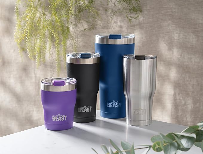 Beast 30 oz Tumbler Stainless Steel Vacuum Insulated Coffee Ice Cup Double Wall Travel Flask (Royal Blue) - Bloomnest