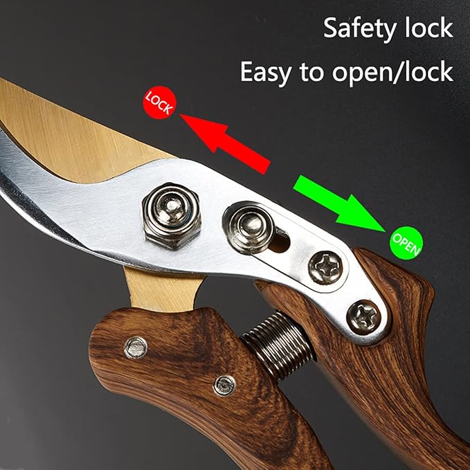 Garden Shears, Japanese Floral branch cutters, Snips for Gardening, Flower scissors Florist clippers, Hand Held Pruners for Gardening Heavy Duty, Pruning shears for garden (Wood grain) - Bloomnest