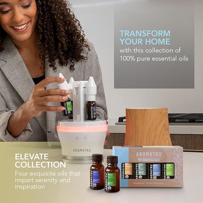 Elevate Essential Oil Kit – Indian Frankincense, Balsam Fir, Juniper, and Cypress – Organic & Wildcrafted – ISO Certified – No Synthetic Fillers – Ethically Sourced - Bloomnest
