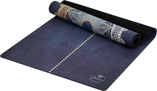 Yvonne Mandala Majesty Yoga Mat - 4mm (1/6”) Thick, Non-Slip, Eco-Friendly Natural Rubber, Ultra Grip, Durable & Sweat-Resistant for Home, Studio & Hot Yoga – Free Carrying Strap Included - Bloomnest