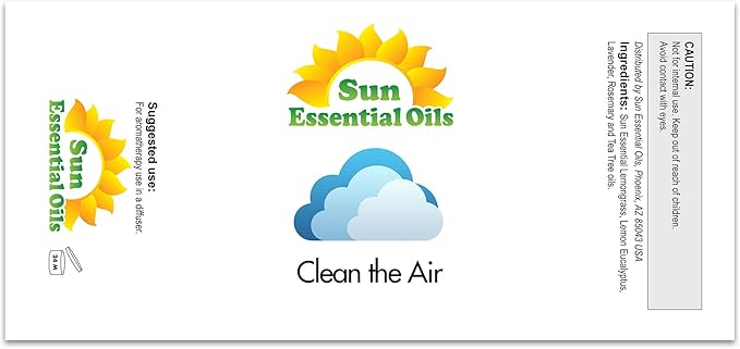 Sun Essential Oils - Clean The Air Essential Oil 16oz for Aromatherapy, Diffuser, Soothing, Calming, Eases Stress - Aromatherapy Diffuser Oil - Bloomnest