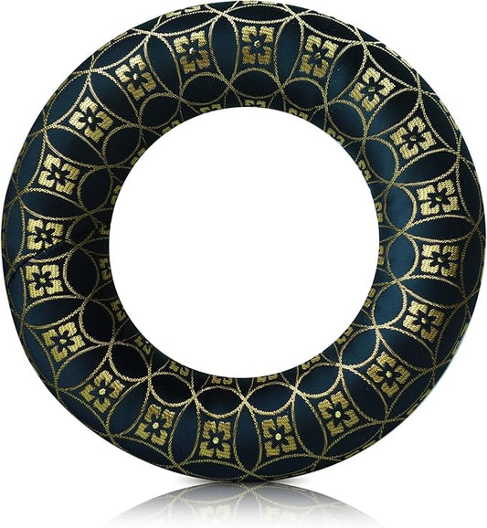 Singing Bowl Cushion for Tibetan Singing Bowls, Handmade Silk Brocade Round Cushion Pillow for Sound Healing and Crystal Sound Bowls Accessories(6.7 Inch,BlackGold) - Bloomnest