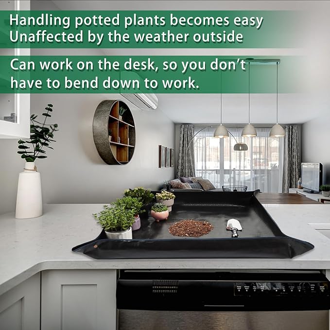 26.8" x 26.8" Plant Repotting Waterproof Transplanting Potting Mat - Portable Indoor Succulent Gardening Watering Square Foldable Garden Mat - Bloomnest