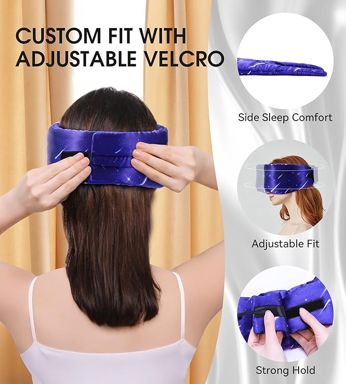 MUSICOZY Mulberry Silk Bluetooth Sleep Mask with HD Stereo Sound, Wireless Sleep Headband Headphones for Side Sleepers, Adjustable Size, Total Light Blocking, Perfect for Travel Relaxation Sleep - Bloomnest