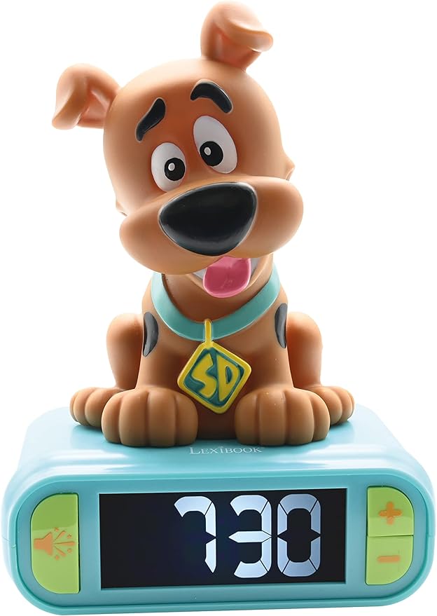 LEXiBOOK - Scooby-Doo Digital Alarm Clock for Kids with Night Light Snooze, Childrens Clock, Luminous Scooby-Doo, Blue Colour - RL800SD - Bloomnest