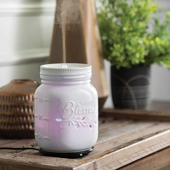 Airome Mason Jar Medium Essential Oil Diffuser|100 mL Humidifying Ultrasonic Aromatherapy Diffuser 8 Colorful LED Lights, Intermittent & Continual Mist, Auto Shut-Off Airom%C3%A9