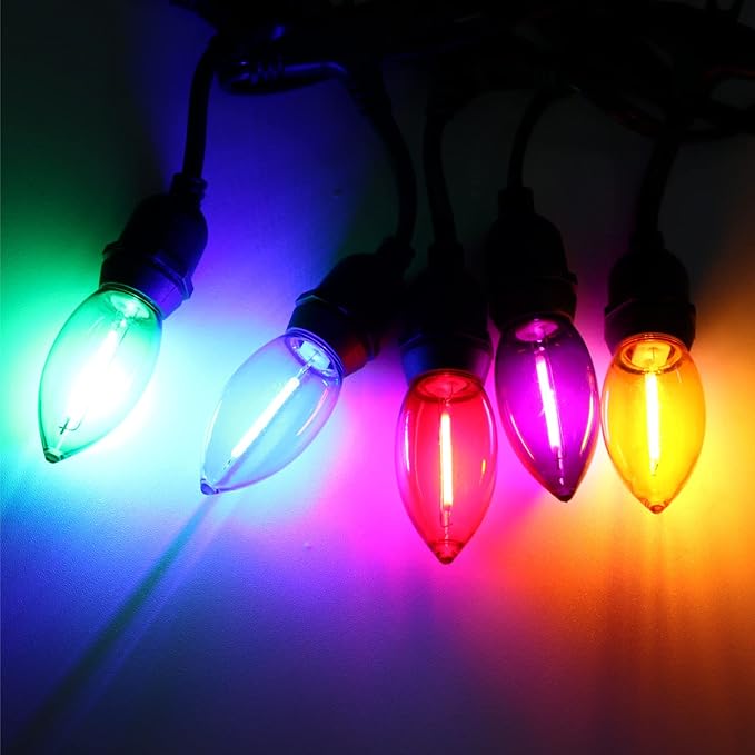 Meconard C9 Led Replacement Christmas Light Bulb, C9 Shatterproof Led Bulbs for Christmas Outdoor String Lights, E17 Intermediate Base, Commercial Grade Holiday Bulbs, Multi-Color, 25 Pack - Bloomnest