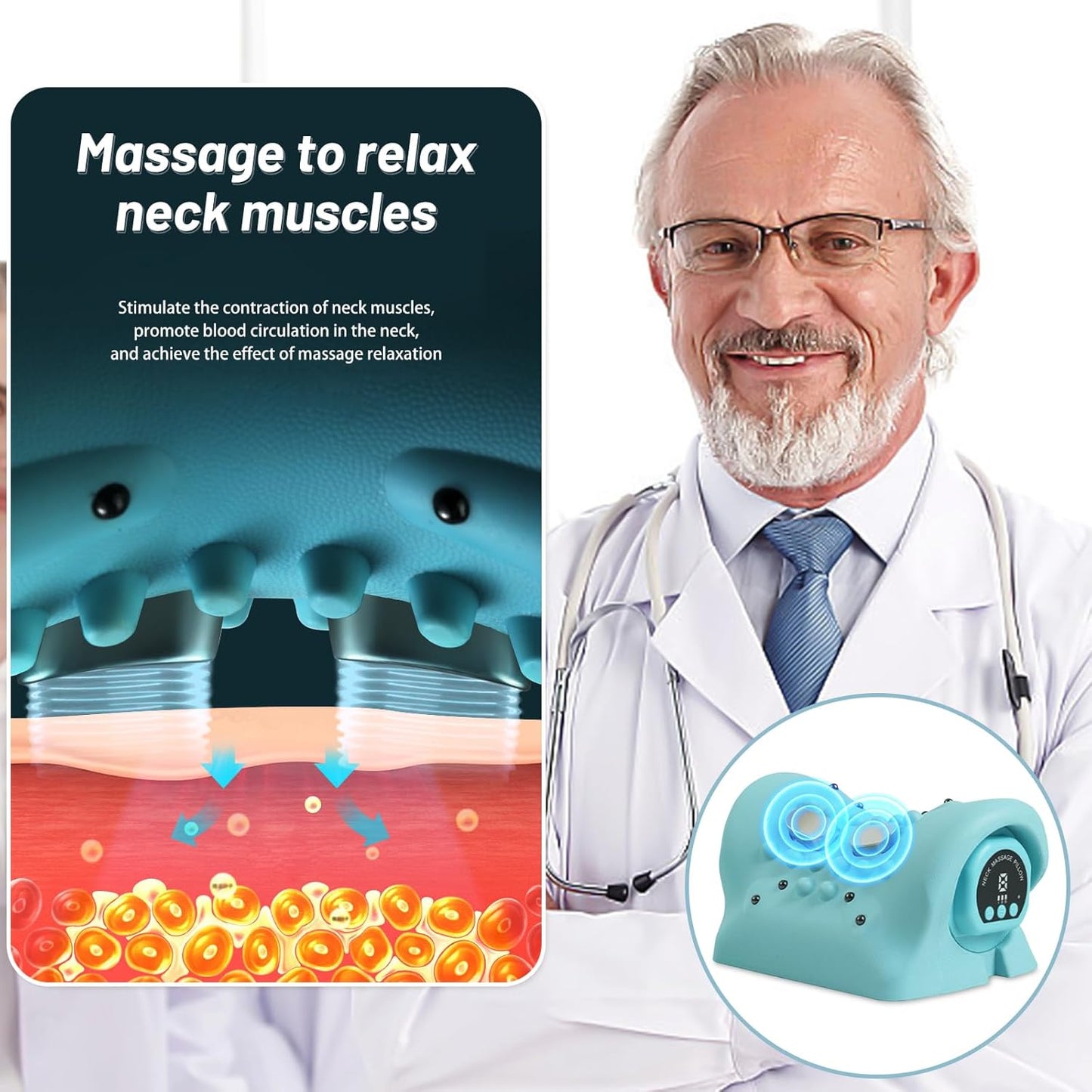 Neck Massager for Pain Relief Deep Tissue,9 Modes Electric Neck and Shoulder Relaxer Pillow,Massager with Heat for Pain Relief and Muscle Relax