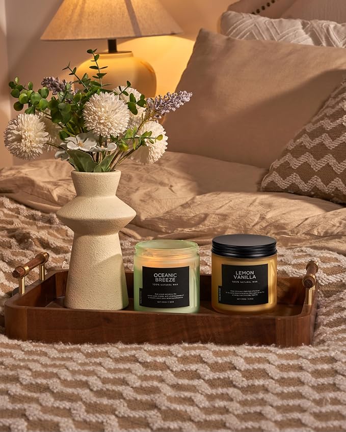 M&SENSE Candle Oceanic Breeze Scented, 11.6oz 70 Hour Long Lasting 2 Wick Pineapple & Mango Scent Natural Soy Candles for Home Scented, Stress Relief Gifts for Women/Men - Bloomnest